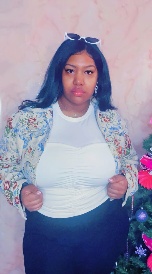 Floral Cropped jacket