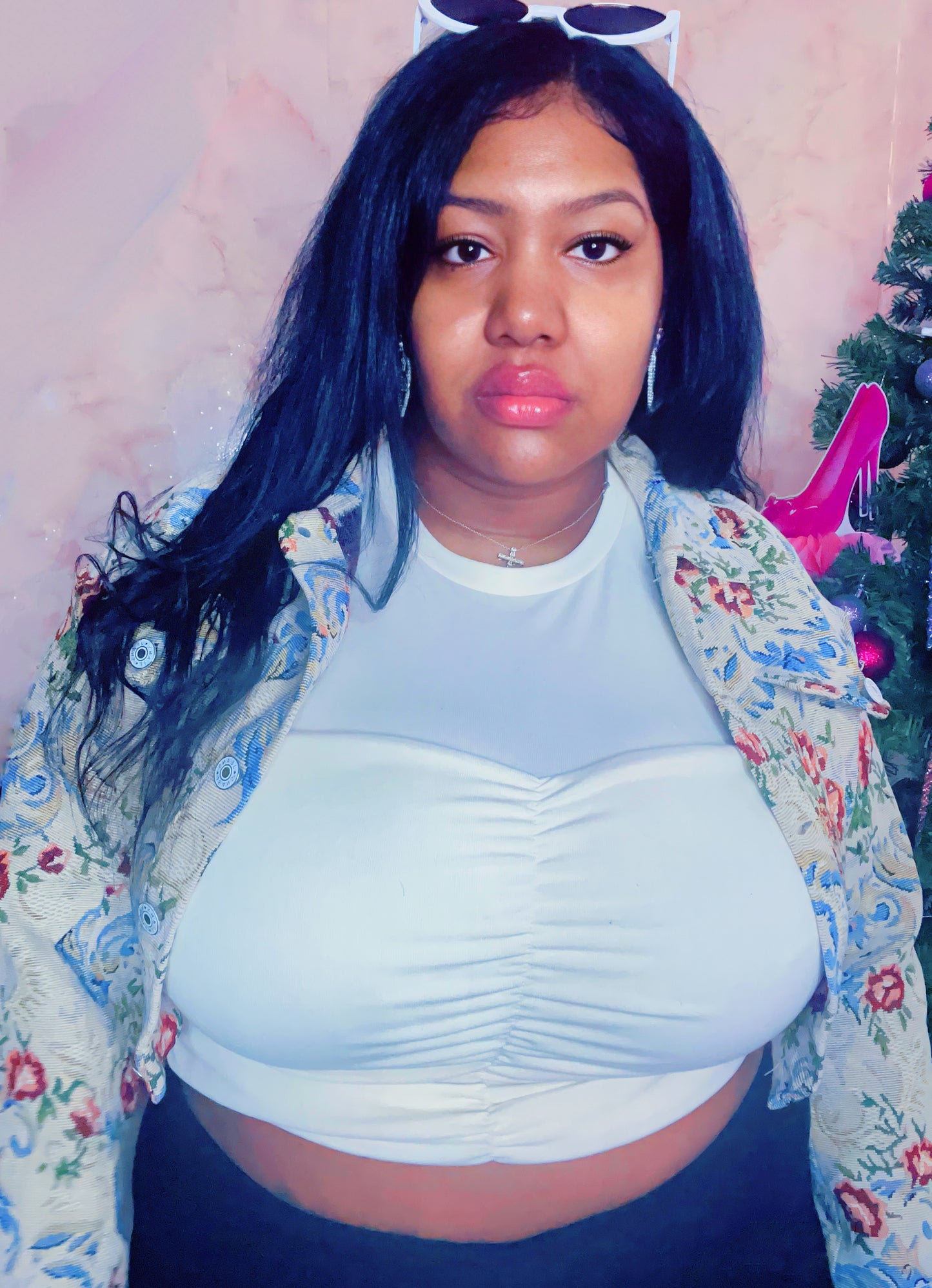 Floral Cropped jacket