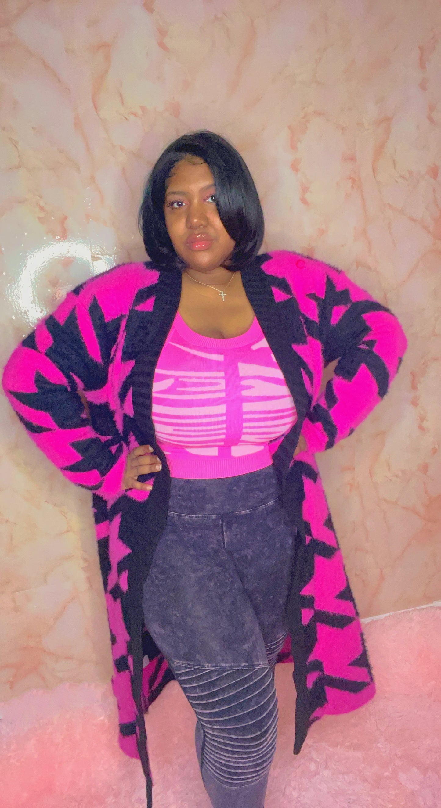 Fall For you Pink in Cardigan