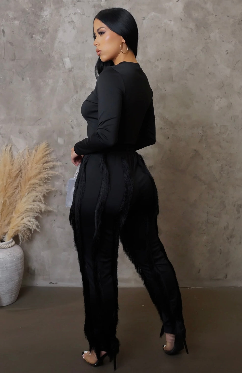 Fancy Fringe Pant W/ Cropped Top