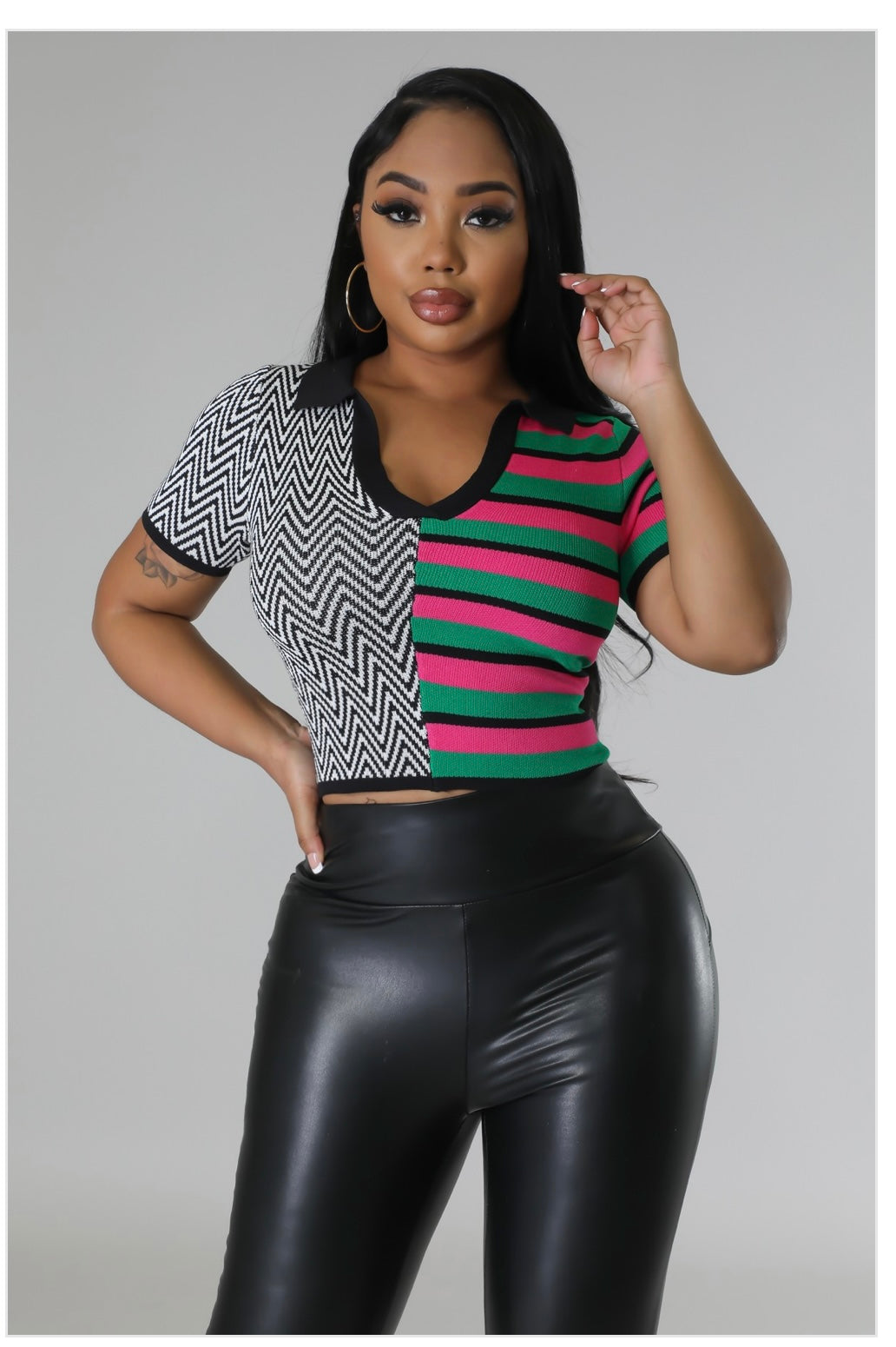 Both sides of my heart crop Top