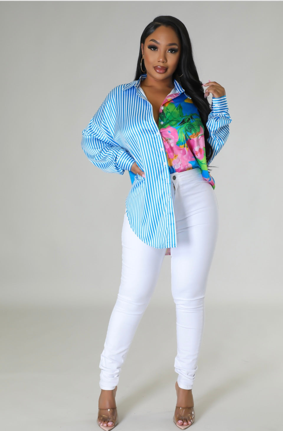 Blue Paradise Button up Blouse